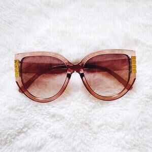 Rosy Clear Pink Cat Eye Oversized Sunglasses